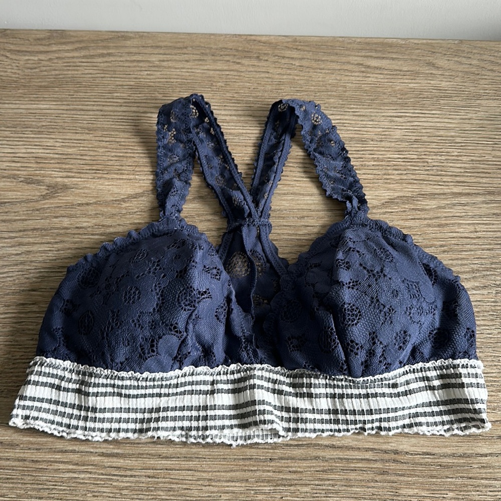 Aerie Blue and Striped Bralette